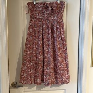 JCrew liberty of London red strapless midi dress NWT sz 12